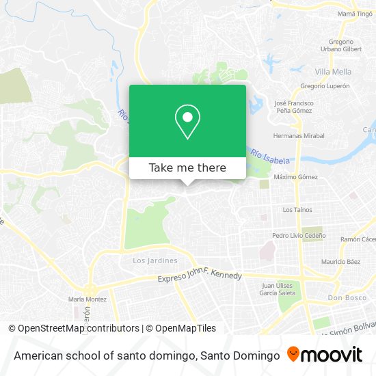 American school of santo domingo map