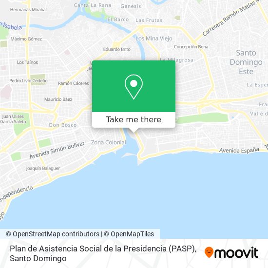 Plan de Asistencia Social de la Presidencia (PASP) map