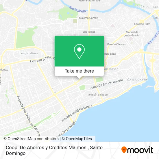 Mapa de Coop. De Ahorros y Créditos Maimon.