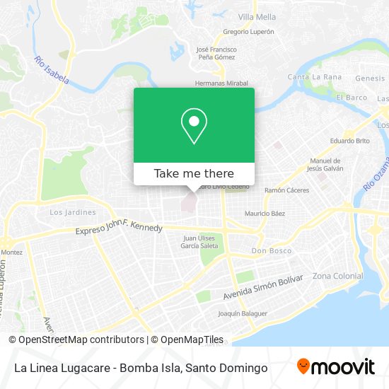 La Linea Lugacare - Bomba Isla map