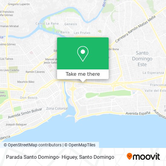 Parada Santo Domingo- Higuey map