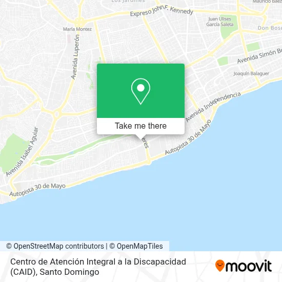 Mapa de Centro de Atención Integral a la Discapacidad (CAID)