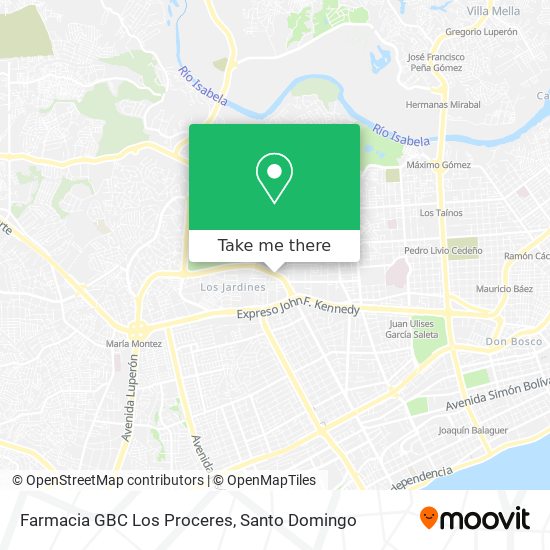 Mapa de Farmacia GBC Los Proceres