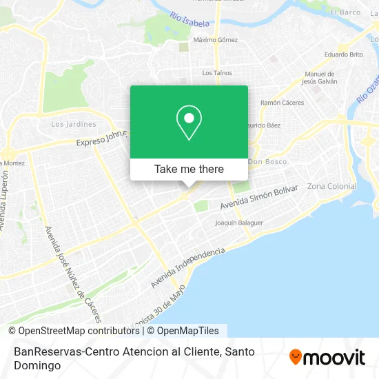 Mapa de BanReservas-Centro Atencion al Cliente