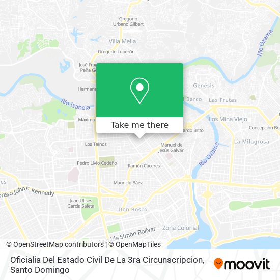Oficialia Del Estado Civil De La 3ra Circunscripcion map