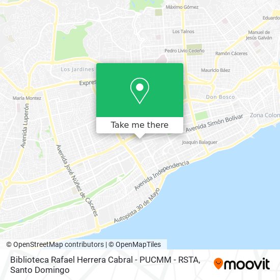 Biblioteca Rafael Herrera Cabral - PUCMM - RSTA map