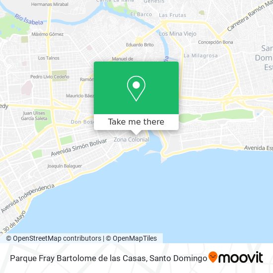 How to get to Parque Fray Bartolome de las Casas in Distrito Nacional by  Bus or Metro?
