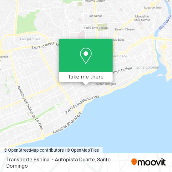Transporte Espinal - Autopista Duarte map