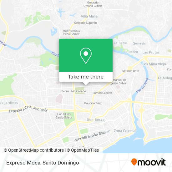Expreso Moca map
