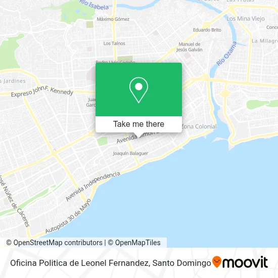 Oficina Politica de Leonel Fernandez map
