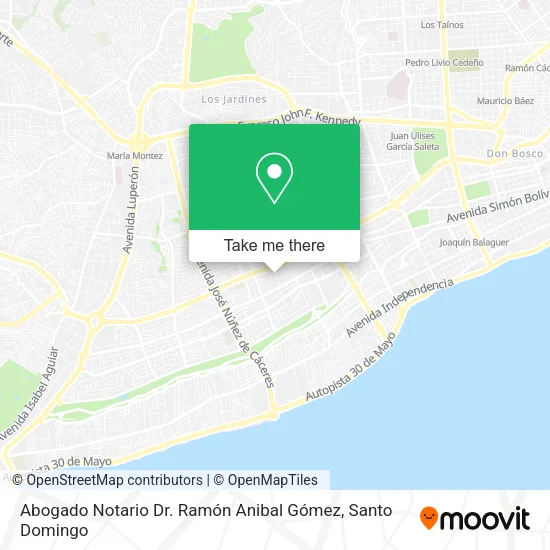 Mapa de Abogado Notario Dr. Ramón Anibal Gómez