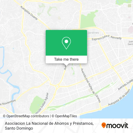 Mapa de Asociacion La Nacional de Ahorros y Préstamos