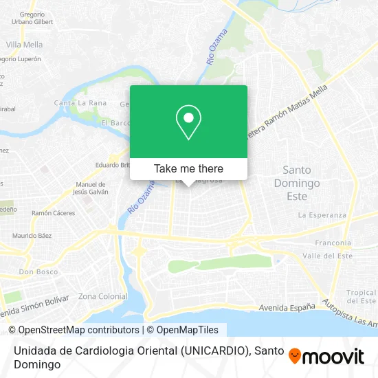 Mapa de Unidada de Cardiologia Oriental (UNICARDIO)