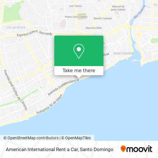 American International Rent a Car map