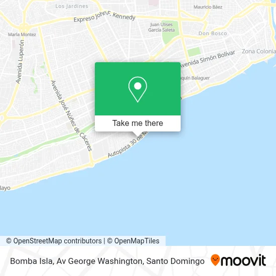 Mapa de Bomba Isla, Av George Washington