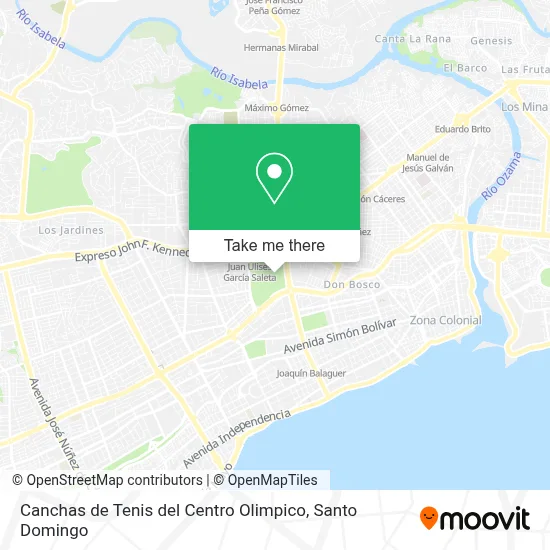 Mapa de Canchas de Tenis del Centro Olimpico