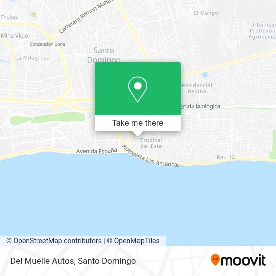 Mapa de Del Muelle Autos