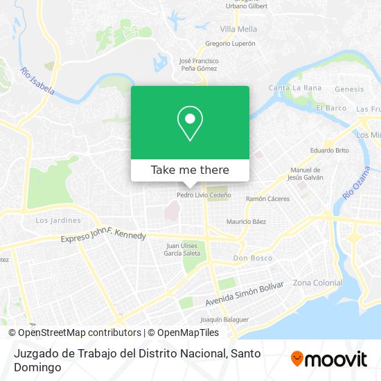 Mapa de Juzgado de Trabajo del Distrito Nacional