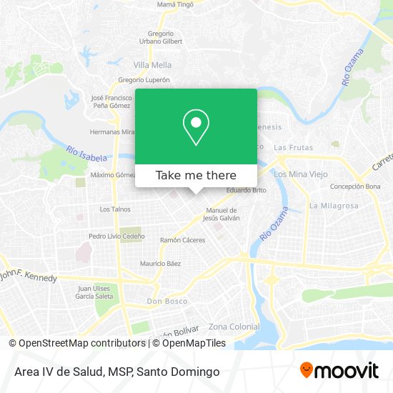 Area IV de Salud, MSP map