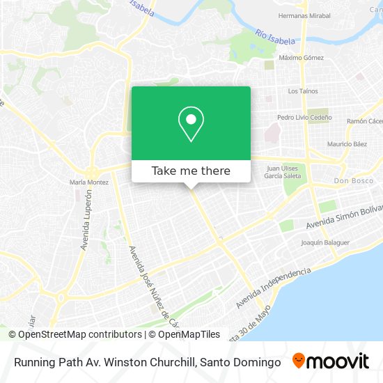 Running Path Av. Winston Churchill map