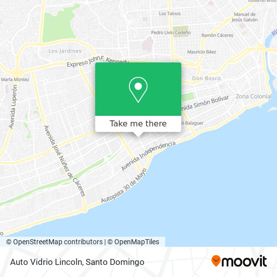 Auto Vidrio Lincoln map