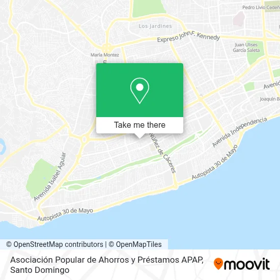 Mapa de Asociación Popular de Ahorros y Préstamos APAP