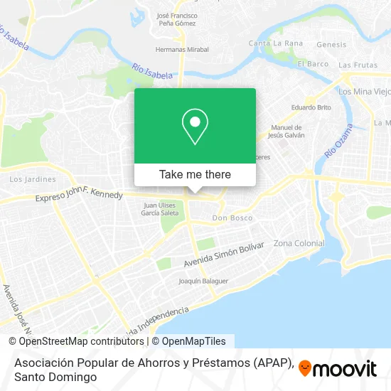 Asociación Popular de Ahorros y Préstamos (APAP) map