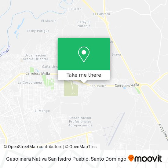 Gasolinera Nativa San Isidro Pueblo map