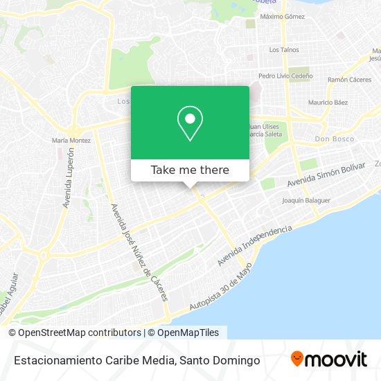 Estacionamiento Caribe Media map