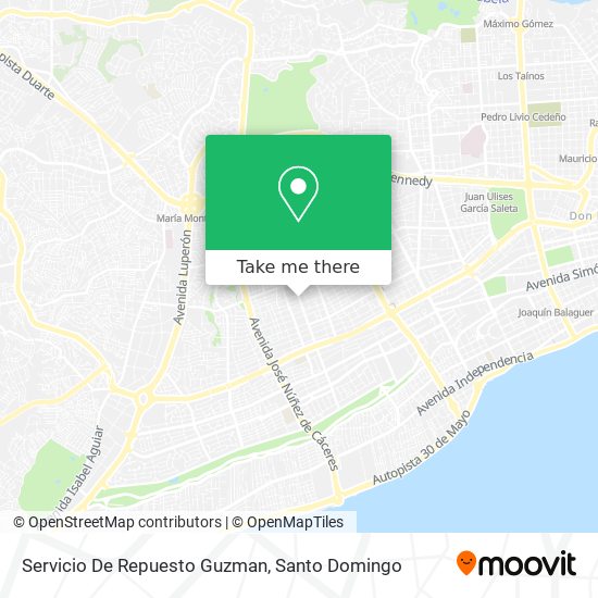 Mapa de Servicio De Repuesto Guzman