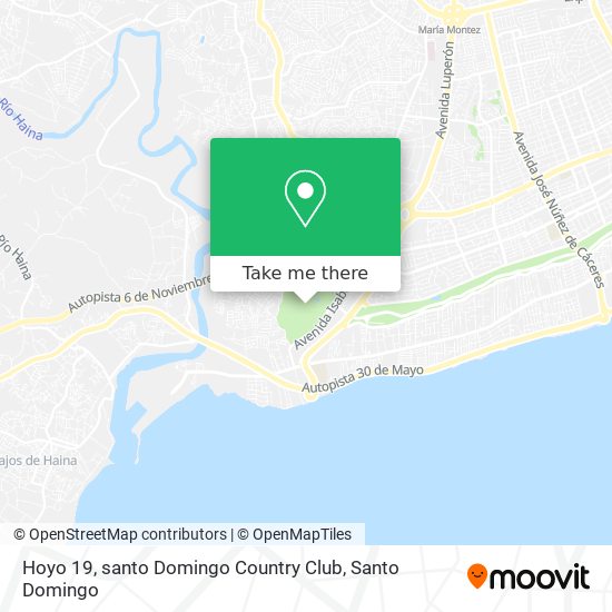 Hoyo 19, santo Domingo Country Club map