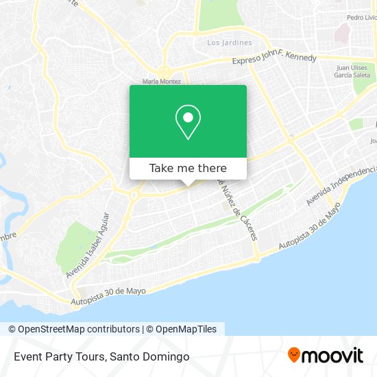 Event Party Tours map