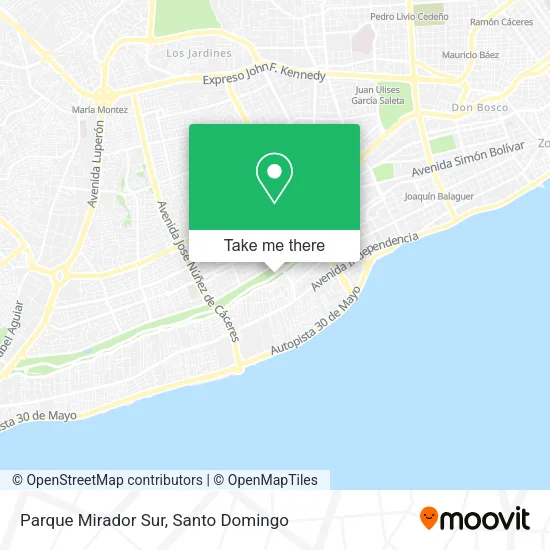 Parque Mirador Sur map