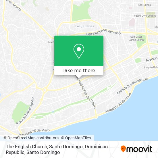 The English Church, Santo Domingo, Dominican Republic map