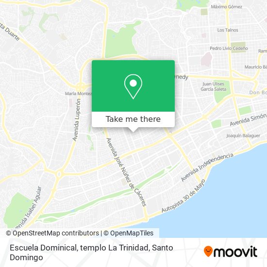 Mapa de Escuela Dominical, templo La Trinidad