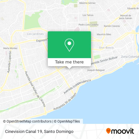 Cinevision Canal 19 map