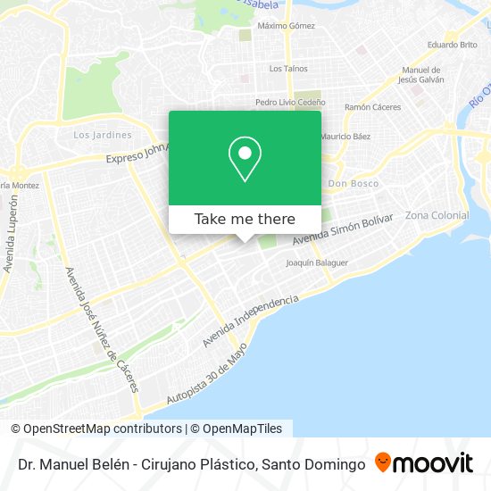 Mapa de Dr. Manuel Belén - Cirujano Plástico