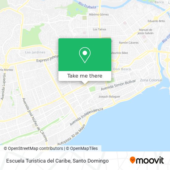 Mapa de Escuela Turistica del Caribe