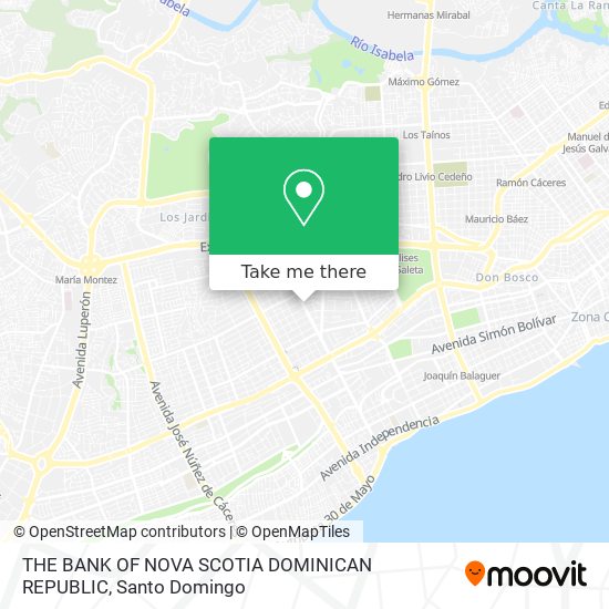 THE BANK OF NOVA SCOTIA DOMINICAN REPUBLIC map