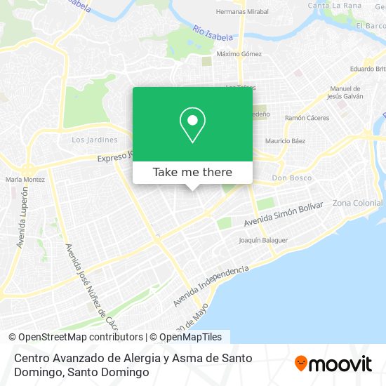 Centro Avanzado de Alergia y Asma de Santo Domingo map