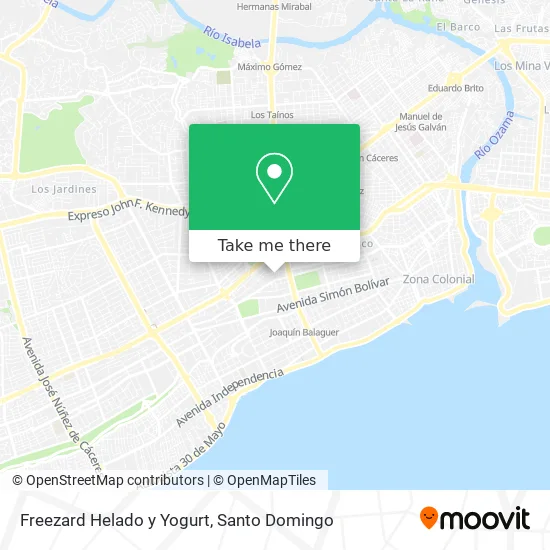 Mapa de Freezard Helado y Yogurt
