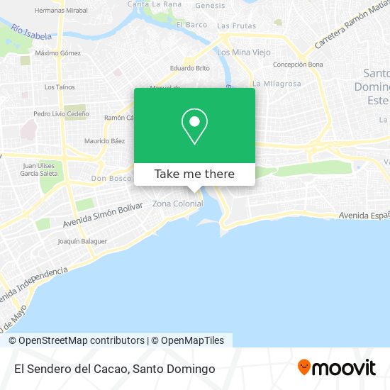 El Sendero del Cacao map