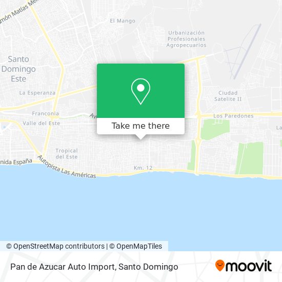 Pan de Azucar Auto Import map