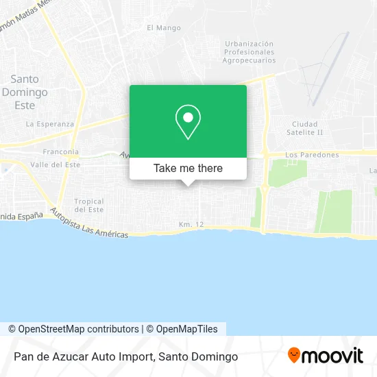 Pan de Azucar Auto Import map