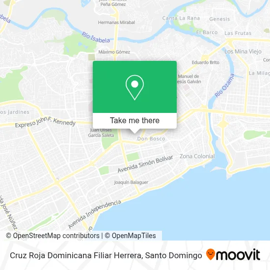 Mapa de Cruz Roja Dominicana Filiar Herrera