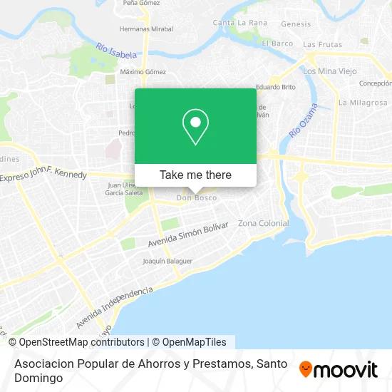 Mapa de Asociacion Popular de Ahorros y Prestamos