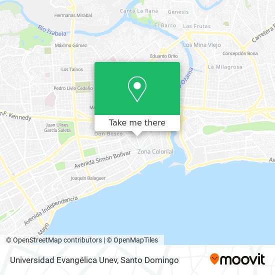 Universidad Evangélica Unev map