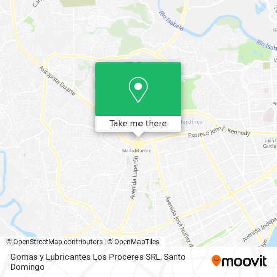 Mapa de Gomas y Lubricantes Los Proceres SRL