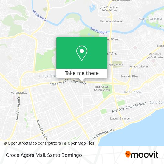 How to get to Crocs Agora Mall in Distrito Nacional by Bus?