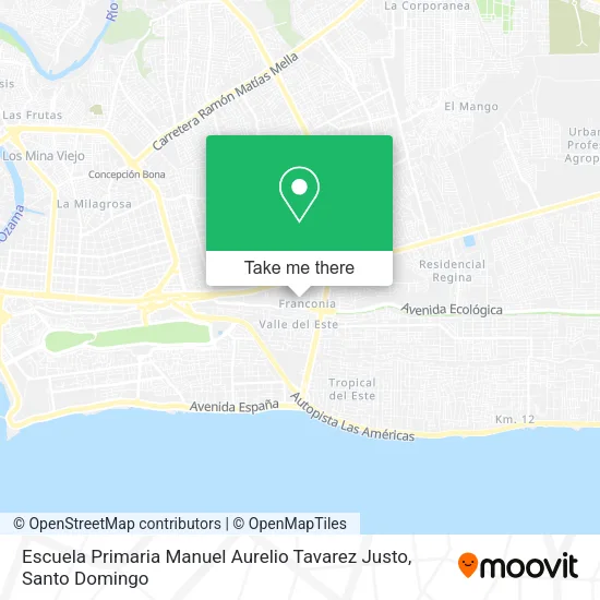 Mapa de Escuela Primaria Manuel Aurelio Tavarez Justo